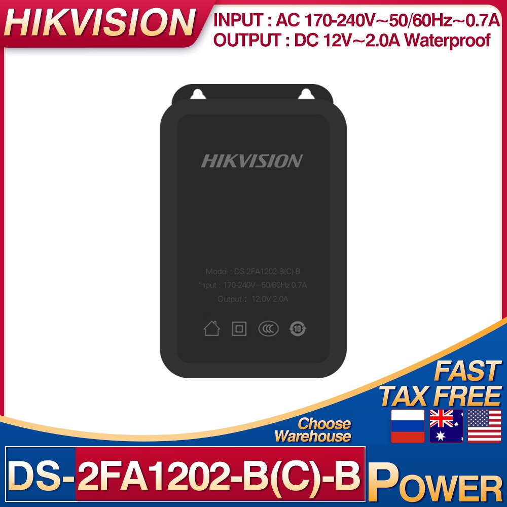 Hikvision DS-2FA1202-B(C)-B DC 12V Power AC 170-220V in DC 12V 2A out for CCTV