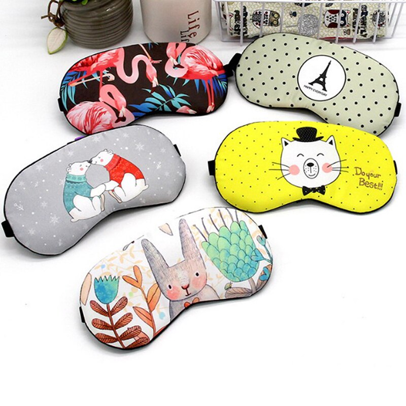 Dessin animé masque de couchage drôle Eye patch masque de sommeil mignon coton cache-yeux voyage oeil bande aide au sommeil enfants bandeau