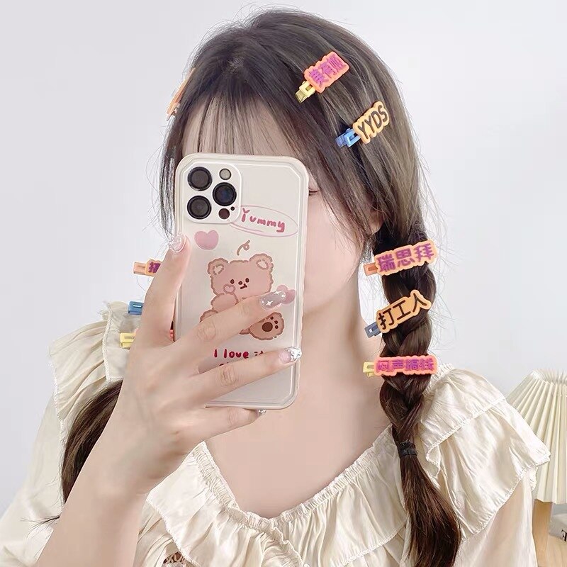 Horquilla con texto divertido para mujer y niña, pinzas creativas para el pelo, accesorios para el cabello, Clip lateral colorido, de , novedad de