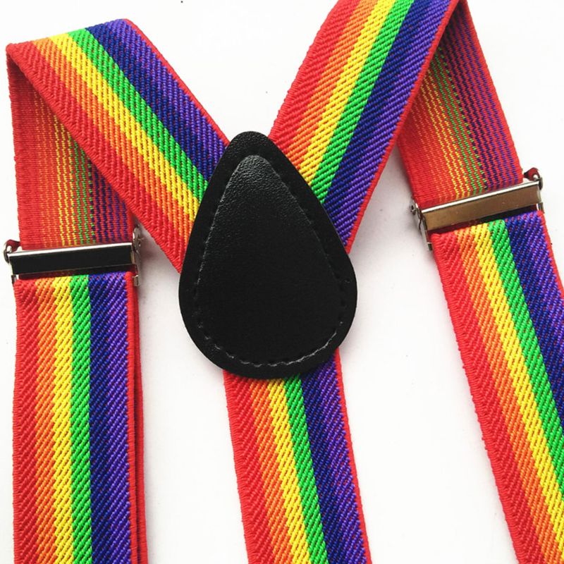 Butterfly clips sæt regnbue stribet førende knude voksen unisex bib bukser erstatning stropper tilbehør