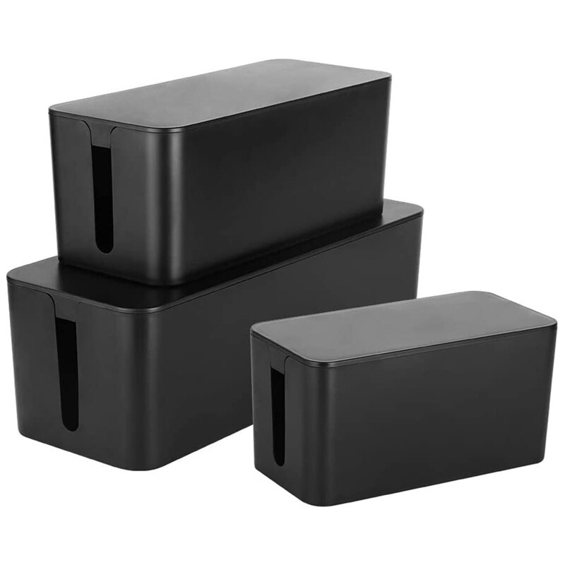 3 Pcs Cable Management Box Cable Storage Box Surge Protector Oversized Large Small Junction Box for Concealed Cables: Default Title