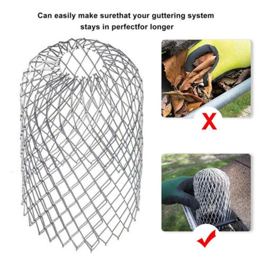 4PCS Metal Mesh Gutter Leaf Debris Trap Guard Drain Pipe Cover Downpipe Aluminum Home Outdoor Drainage Accessories