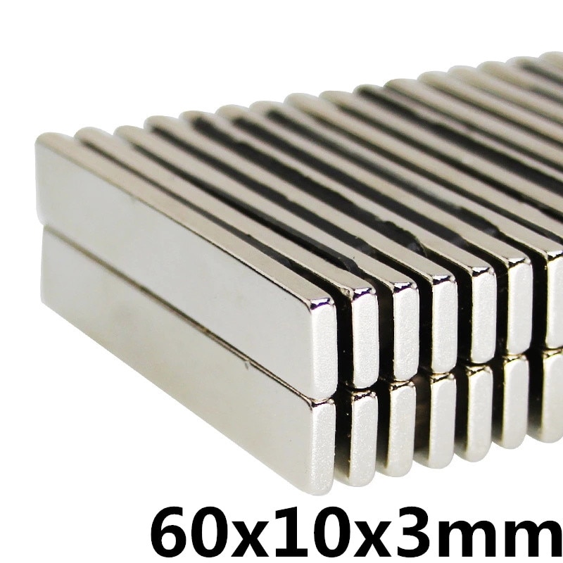 3pcs magneet 60x10x3mm Sterke Rare Earth Blok vierkante Neodymium 60mm x 10mm x 3mm Permanente magneten 60*10*3mm