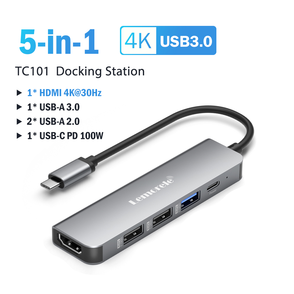 Lemorele USB Hub tipo C Hub USB3.0 OTG 4 puertos USB C/A HUB adaptador multidivisor accesorios de ordenador portátil para Lenovo Macbook Pro: Chocolate
