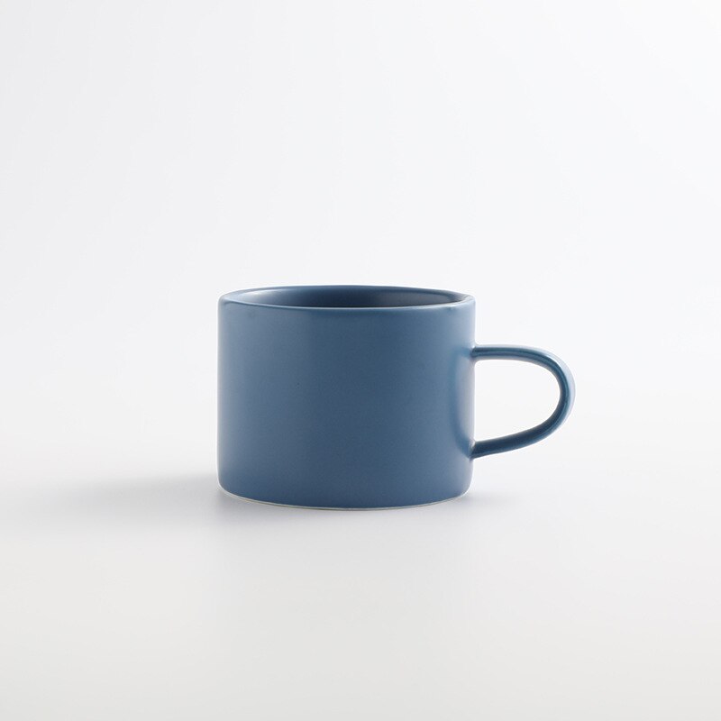Taza para café con leche de Color sólido Simple, taza para leche con leche, vaso para beber, Simple, Taza de cerámica, 220ml: Dark blue