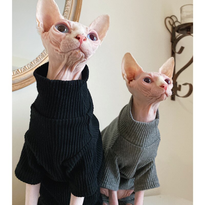 Hairless Cat Clothing Sphinx Cat Clothes Devon Winter Thick Cotton Comfortable Elastic Four Legged Clothes Pet Dog Supplies