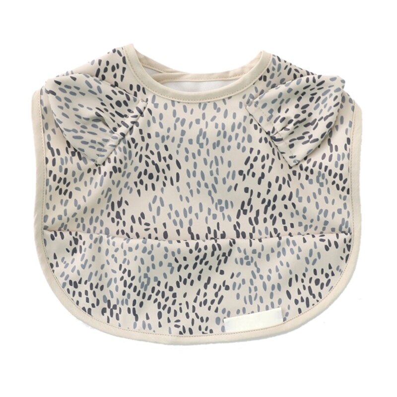 Zuigelingen Pu Leer Waterdicht Feeding Doek Baby Kwijlen Bib Burp Doek Met Pocket Tas Wasbaar Kinderen Tekening Schort: 7