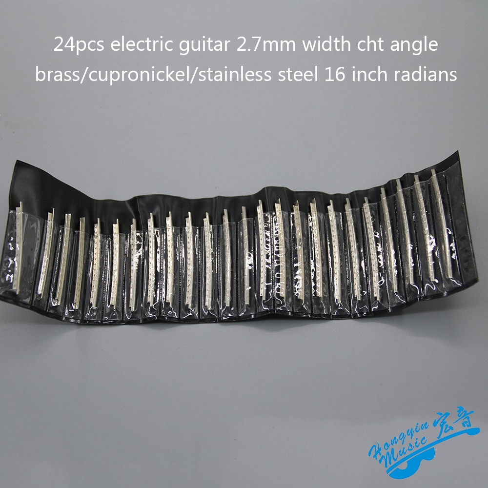 Diapasón de acero inoxidable para guitarra eléctrica, trastes de diapasón, cuproníquel, 2,4 MM, 2,7mm, 2,9 MM, accesorios de Material de reparación, 24 Uds.