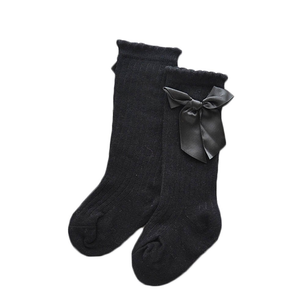 5 pares de calcetines largos para niñas, calcetines de algodón antideslizantes de otoño, calcetín español hasta la rodilla M09: black size M