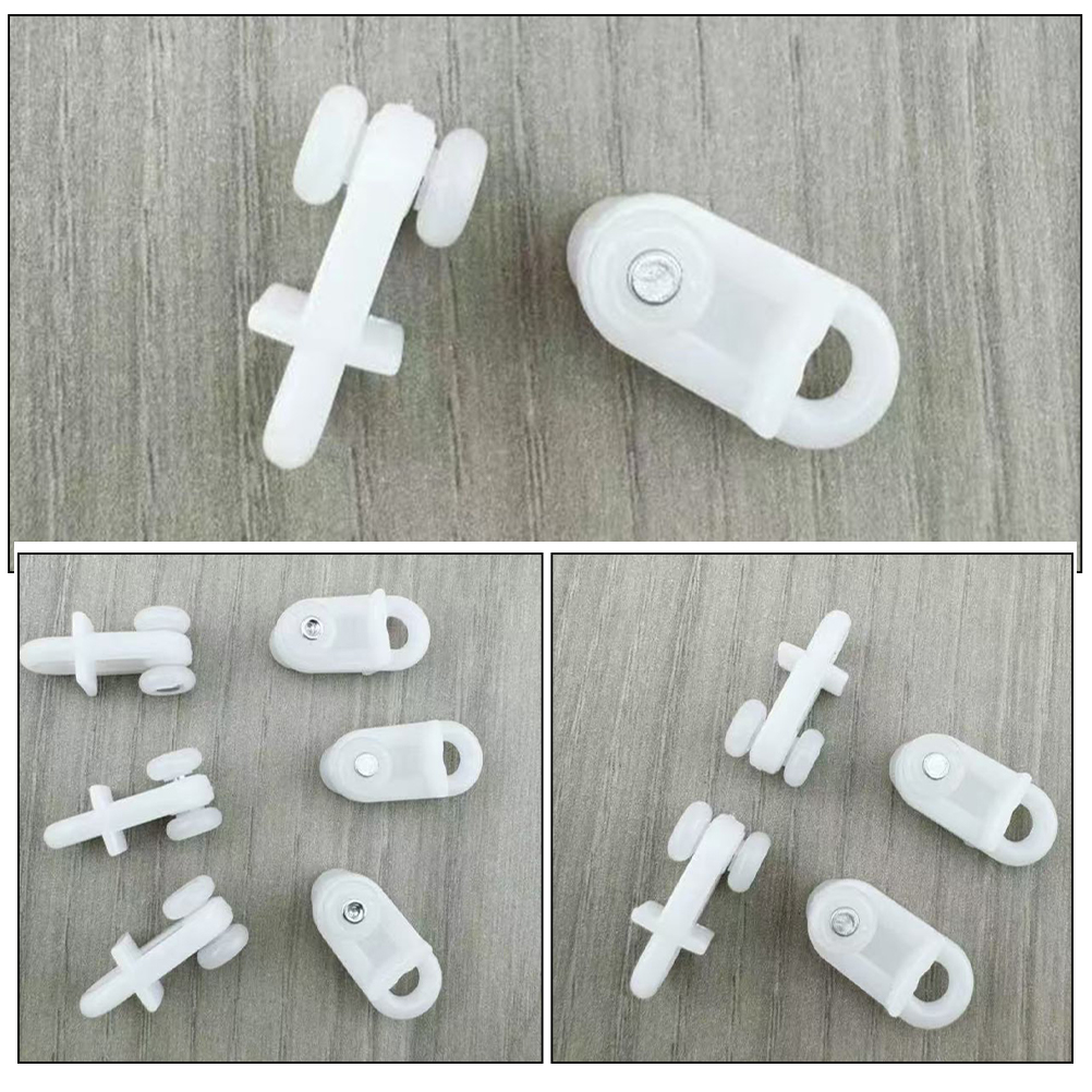 100pcs Curtain Track Plastic Gliders Hooks Double Rails Ceiling Pulley Shower Window Lightweight Quiet Stable Fits Home Decor