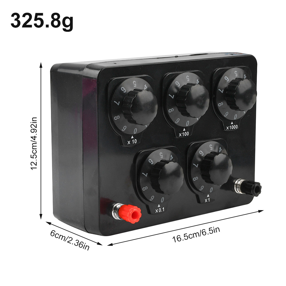 Precision Resistance Box 0-9999Ω/0-9999.9Ω Adjustable Decade Resistor Teaching Instrument for Physical Teaching Experiment Tools