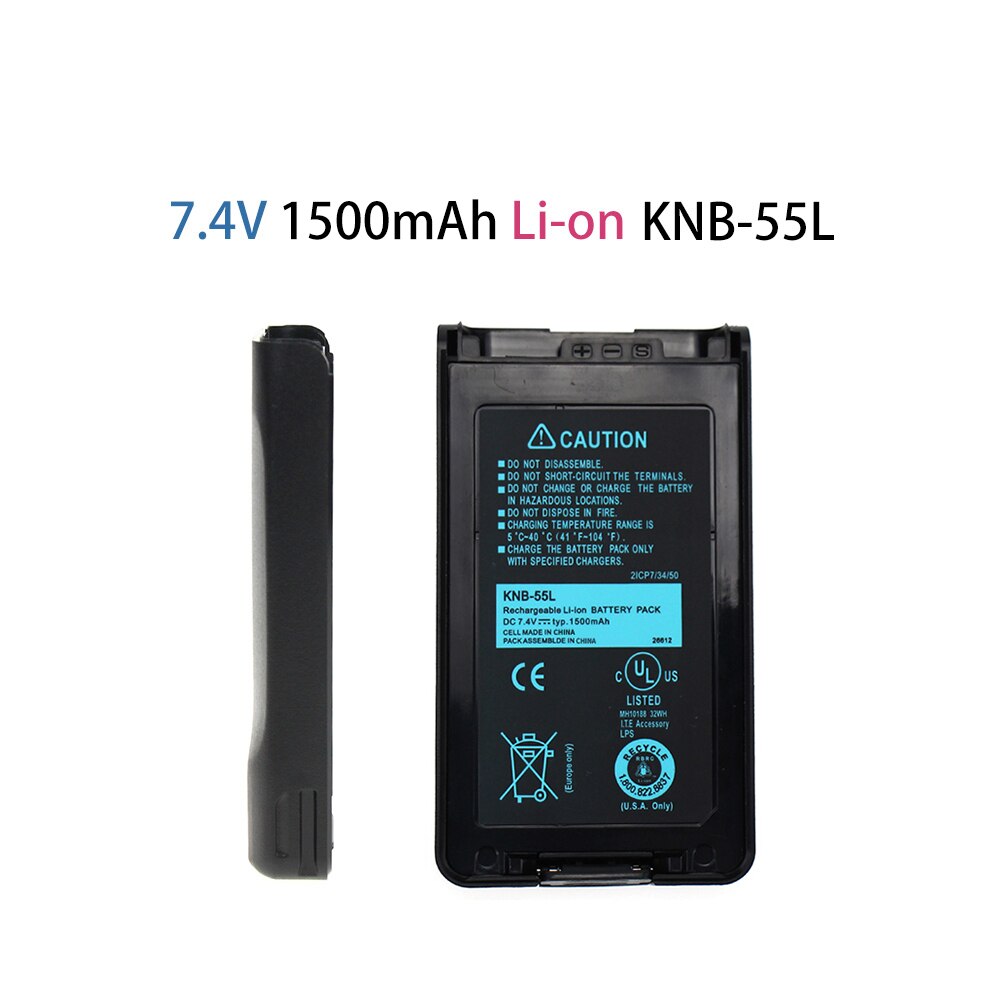 2x Pack - KNB-55L Batterie Ersatz (1500mAh, 7,4 V, Li-Ion) für Kenwood TK-3360 TK-3160 TK-2170 KNB-57L TK-3173 TK-3170 NX-320