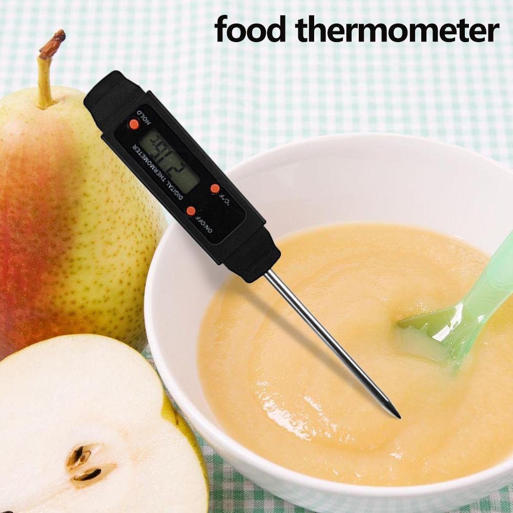 LCD Display Digital Food Thermometer Kitchen Cooking BBQ Probe Temperature Meter Easy Clean Stainless Steel Probe