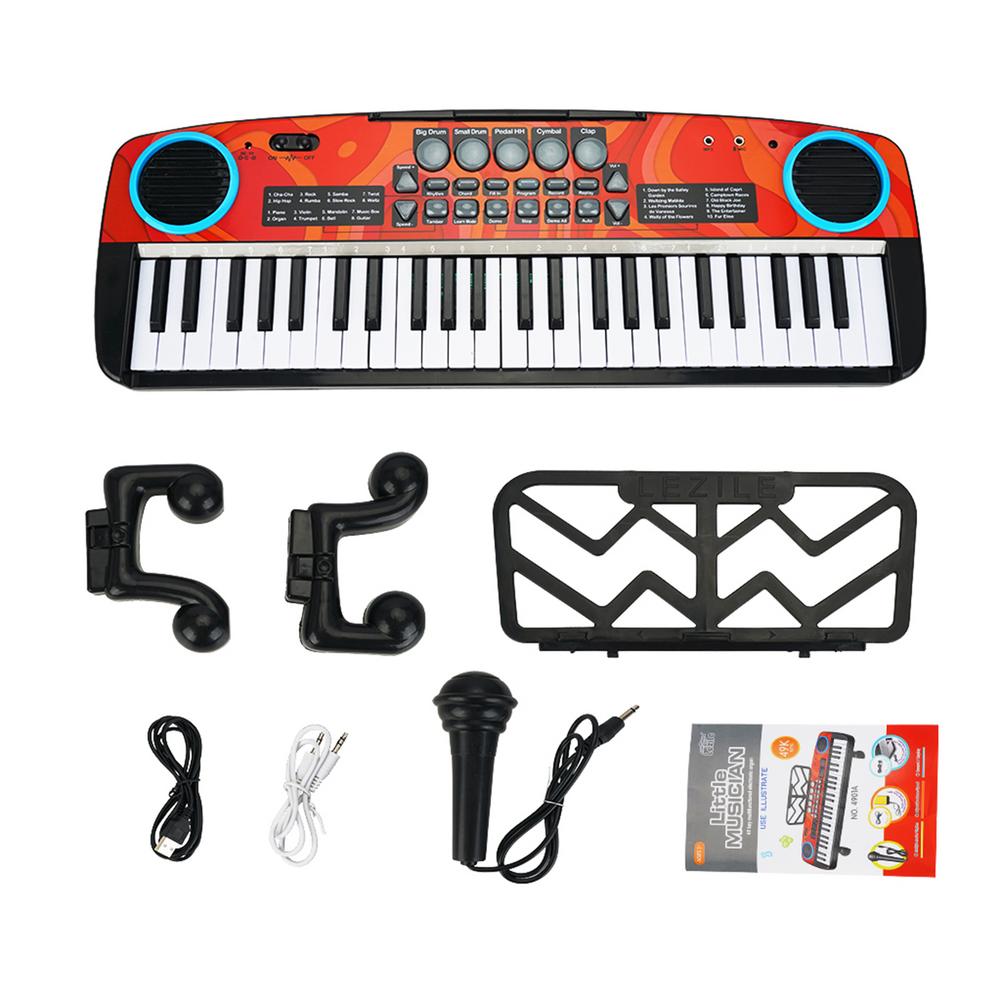 49 Toetsen Zwarte Muziek Elektronische Piano Draagbare Educatief Keyboard Key Board Speelgoed Voor Kinderen Muziekinstrument