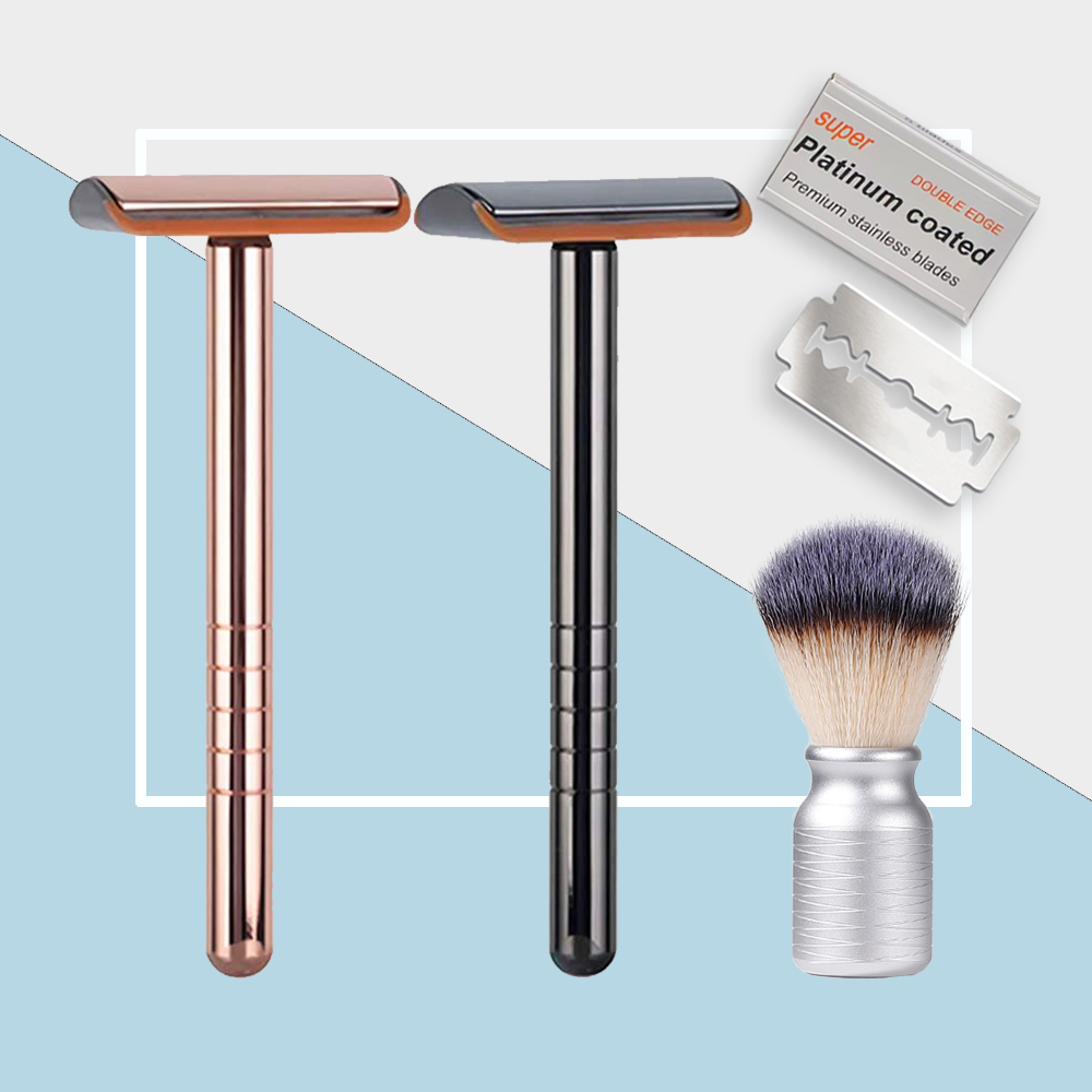 Whityle 03T Innovate Safety Razor Double Edge Blade Aluminum Alloy Shaving Razor With Lubrication Strip For Men Women