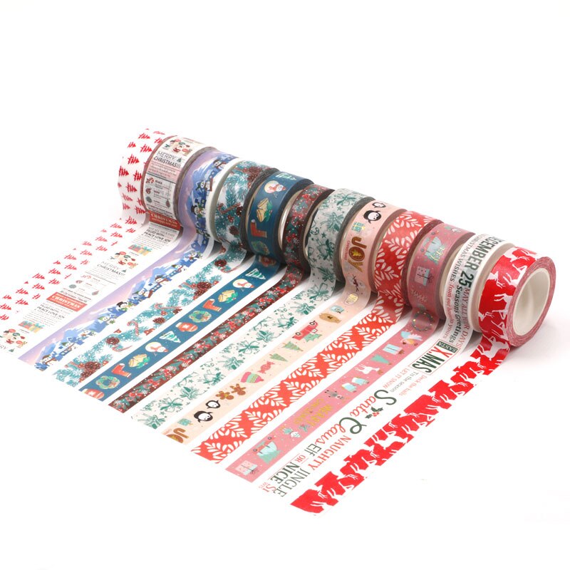 Merry Christmas foil Masking Washi Tape Decorative Adhesive Tape Decora Diy Scrapbooking Sticker Label Stationery