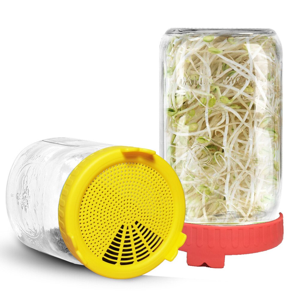 Bean Sprout Cover Fermentation Strainer Lids Food Grade Mesh Sprout Cover Kit Peanut Sprouting Lid for Mason Jar