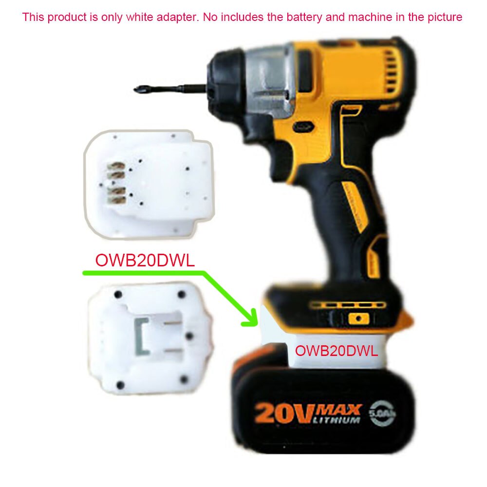 Owb 20 dwl adapterkonverter mit worx orange 4- pin-schnittstelle für 20v li-ionen-akkus an dewalt 18v 20v lithium-elektrowerkzeugen