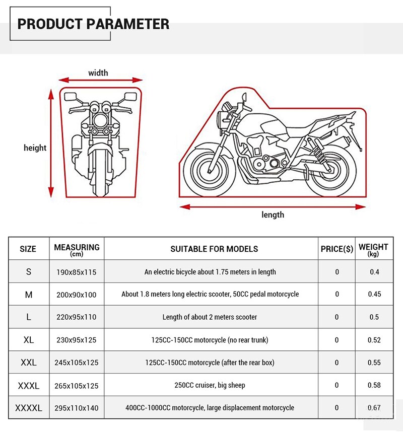 4xl vandtætte motorcykel motorcykler atv regnslag udendørs støvtæt soltæt beskytter sort + blå 295cm med låsehul