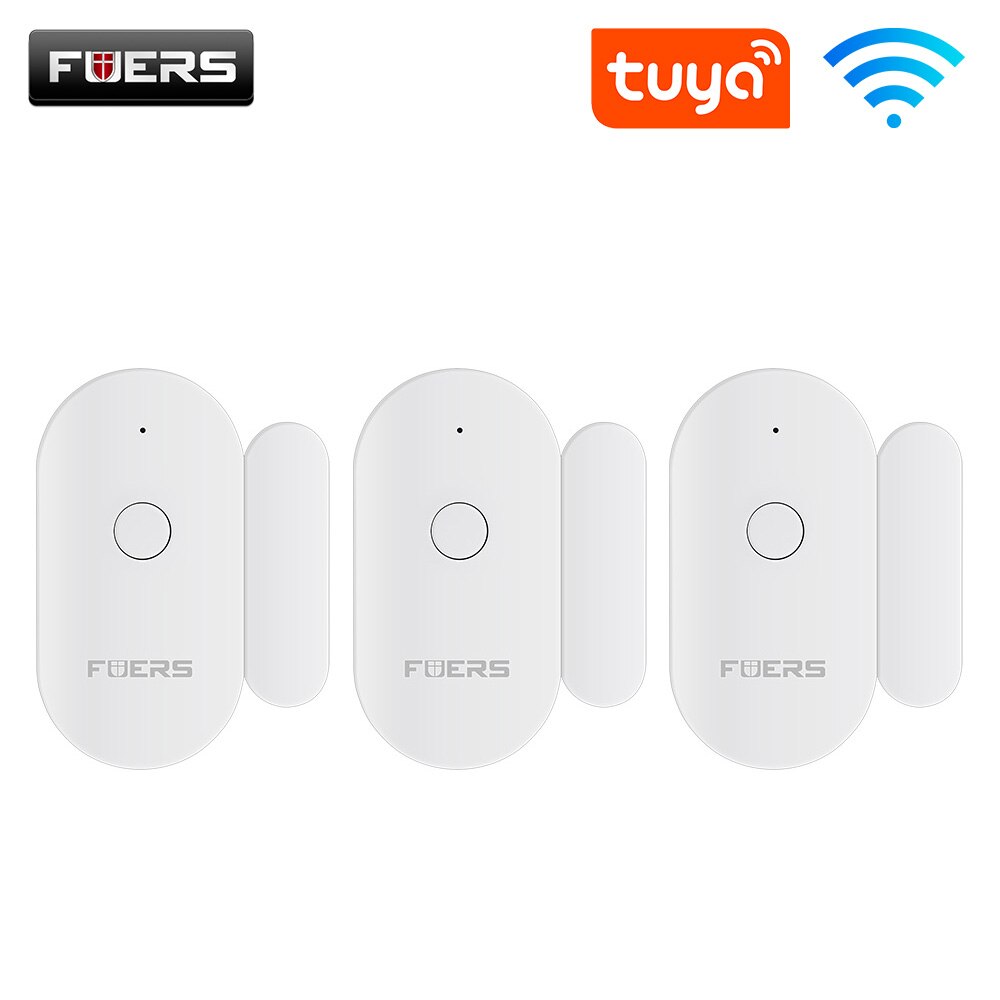 Fuers Tuya Smart Home WiFi Sensor de puerta Detectores de puerta abierta Sistema de alarma de protección de seguridad Alerta de seguridad para el hogar Alarma de seguridad: 3 door sensors