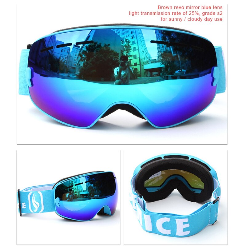 Gafas de esquí para niños y niñas, lentes de Snowboard, protección UV400, gafas de nieve, máscara de esquí antiniebla: color03