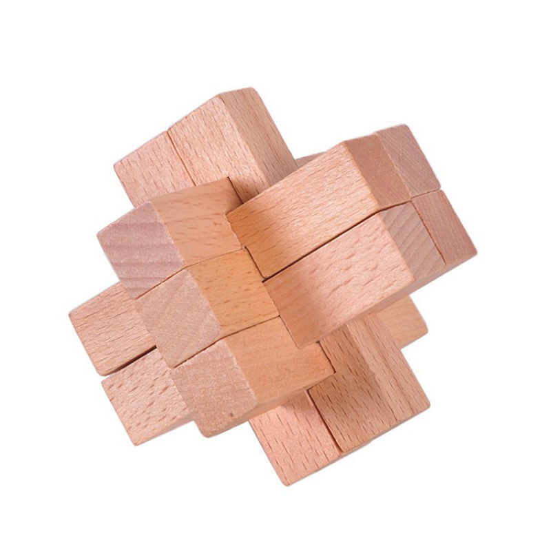 Beechwood Lock Boutique Children's Wooden Educational Toys Adult Puzzle Leisure Dismantling Lock Wooden Toys: Pinkish Grey