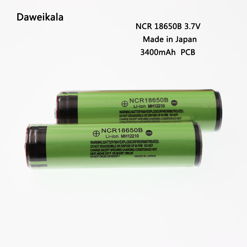 Daweikala Original 18650 battery NCR 18650B 3400mAh battery 3.7V Li-ion Rechargeable battery PCB Protected+ Free Shopping