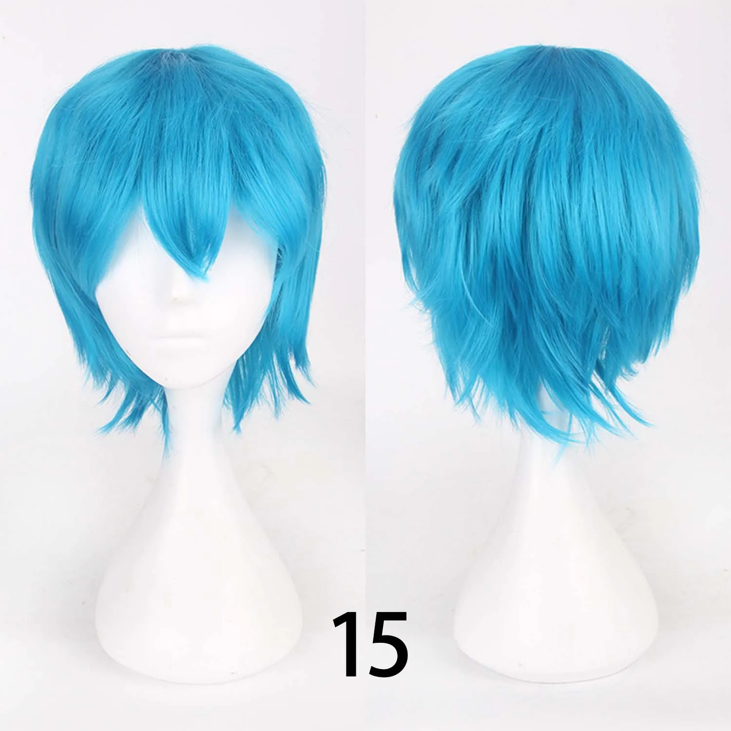 Wolf schneiden Mit Pony abgehackt Cosplay Party Perücke Für Männer Frauen Rosa verrotten Blau Lila Koreanischen Stil Mann Perücke Synthetische Kurze Perücken: Rosa