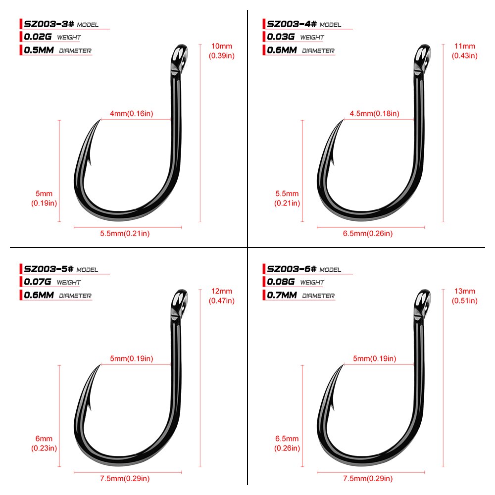 200pcs/lot High Carbon Steel Fishing Hook 3#-15# Barbed Single Hook High Qulity Fishing Tackle Jig Big Hook