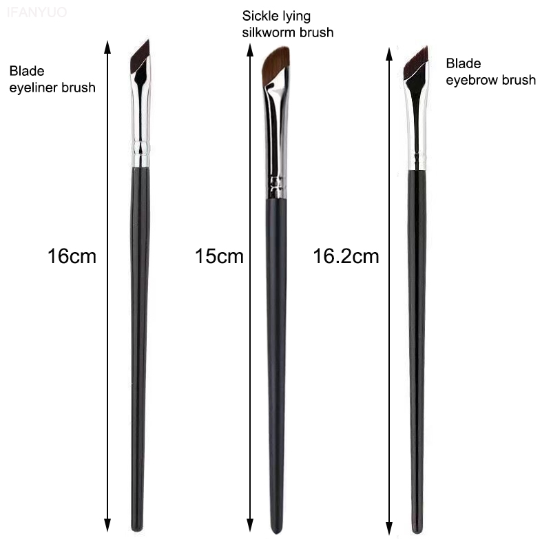 Blade Eyeliner Borstel Ultra Dunne Fijne Hoek Platte Wenkbrauw Borstel Platte Sikkel Eyeliner Borstels Precieze Detail Borstel Make-Up Tools