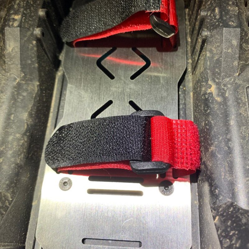 TRX-6 Placa de bandeja de batería adicional de acero inoxidable 150X65mm con lazo para 1/10 coche trepador de control remoto Traxxas TRX6