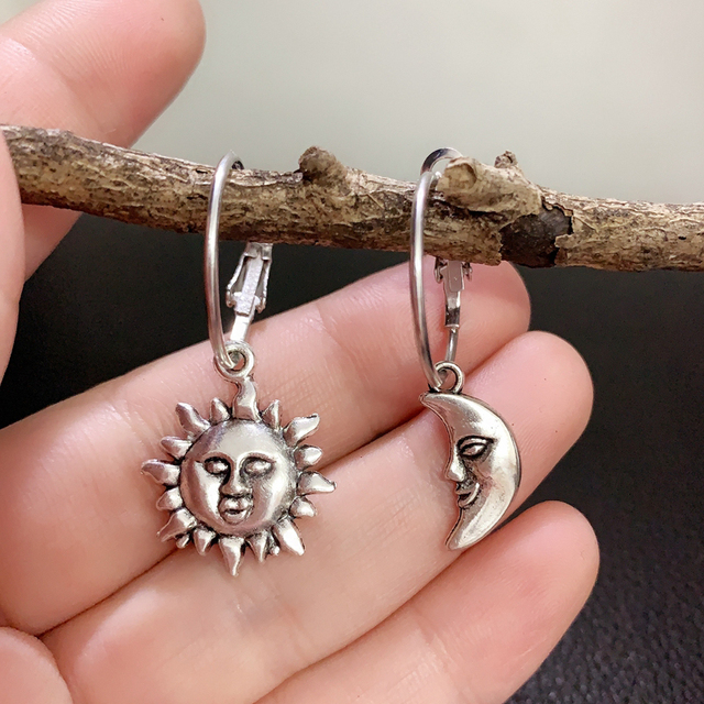 Pendientes colgantes de tijera grande para mujer, Vintage gótico Y2k, estética, accesorios de joyería largos,: Marrón