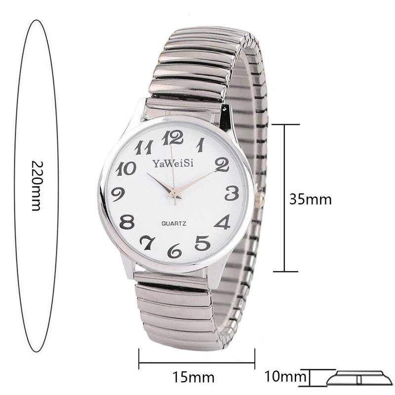 Reloj analógico de cuarzo para mujer, correa de acero inoxidable, , telescópico elástico, K9S3