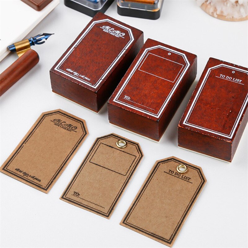 Timbre Standard Vintage pour Scrapbooking, étiquette à base de bordure noire, timbres en bois et caoutchouc, papeterie pour Scrapbooking, DIY bricolage