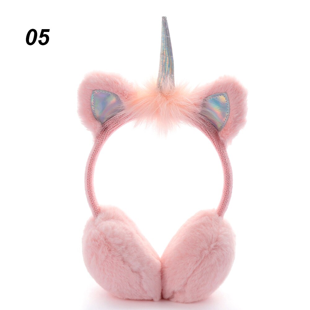 Lovely Winter Ear Muffs Ear Warmer Thicken Plush Unicorn Earmuffs Fluffy Sequin Ear Cover Cute for Cold Weather: 05