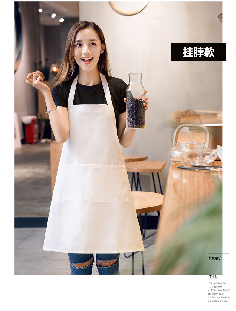 White apron wrapped apron cooking kitchen cotton apron women