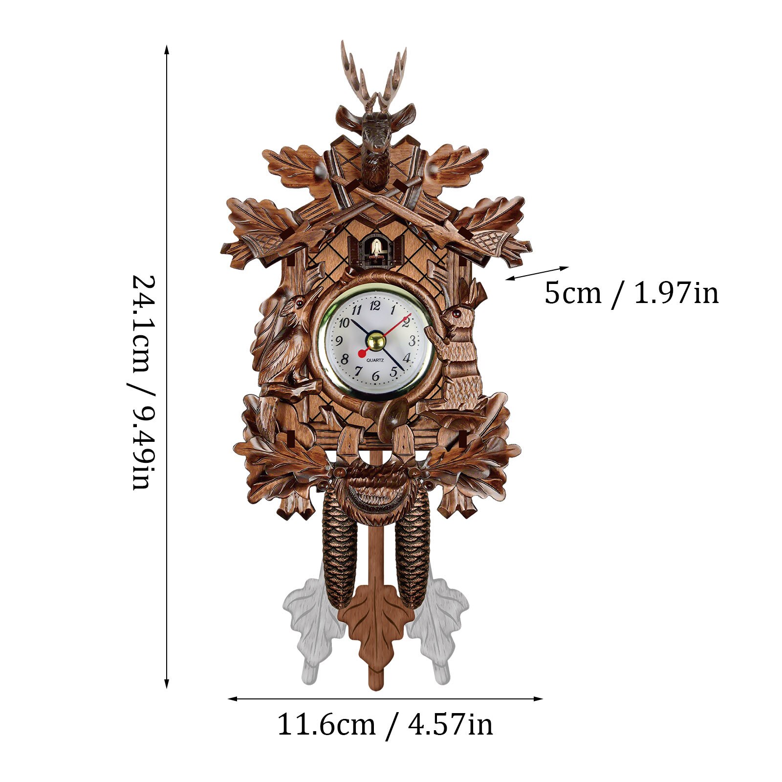 Koekoek Koekoek Wandklok Chime Wekker Retro Klok Houten Woonkamer Klok Часы Настенные Houten Woonkamer Klok: B