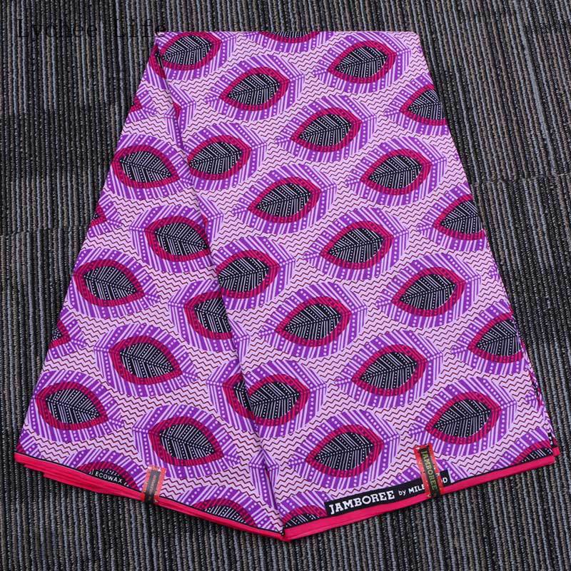 Lychee Leven 1Yard Nigeriaanse 100% Polyester Afrikaanse Wax Print Stof Veer Gedrukt Trouwjurk Stof: Default Title