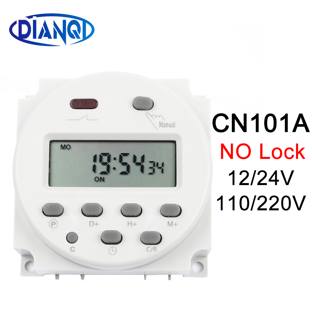 Geen Lock CN101A Ac Dc 12V Ronde Digitale Lcd Power Timer Wekelijkse Programmeerbare Elektronische Tijdrelais Schakelaar 8A Om 16A CN101 Wekelijkse