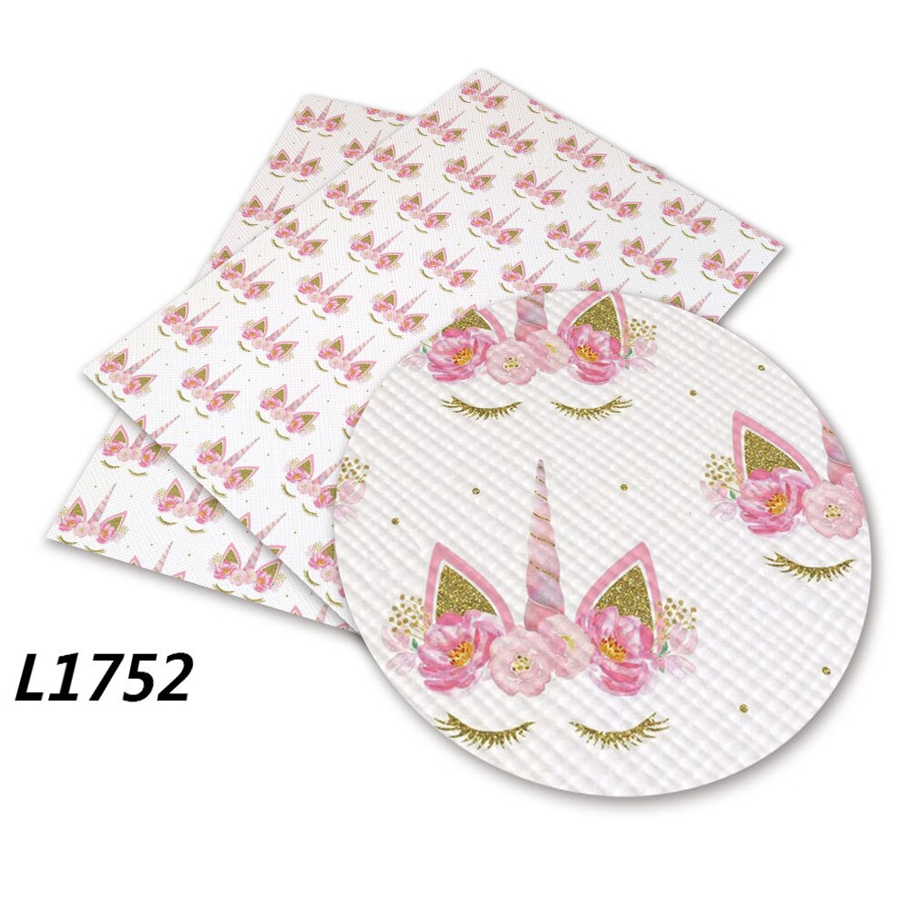 Pysseltillbehör 30 cm x 136 cm enhörningen tryckta konstläderlakan för bågar material dekoration . l1751-1755: L1752