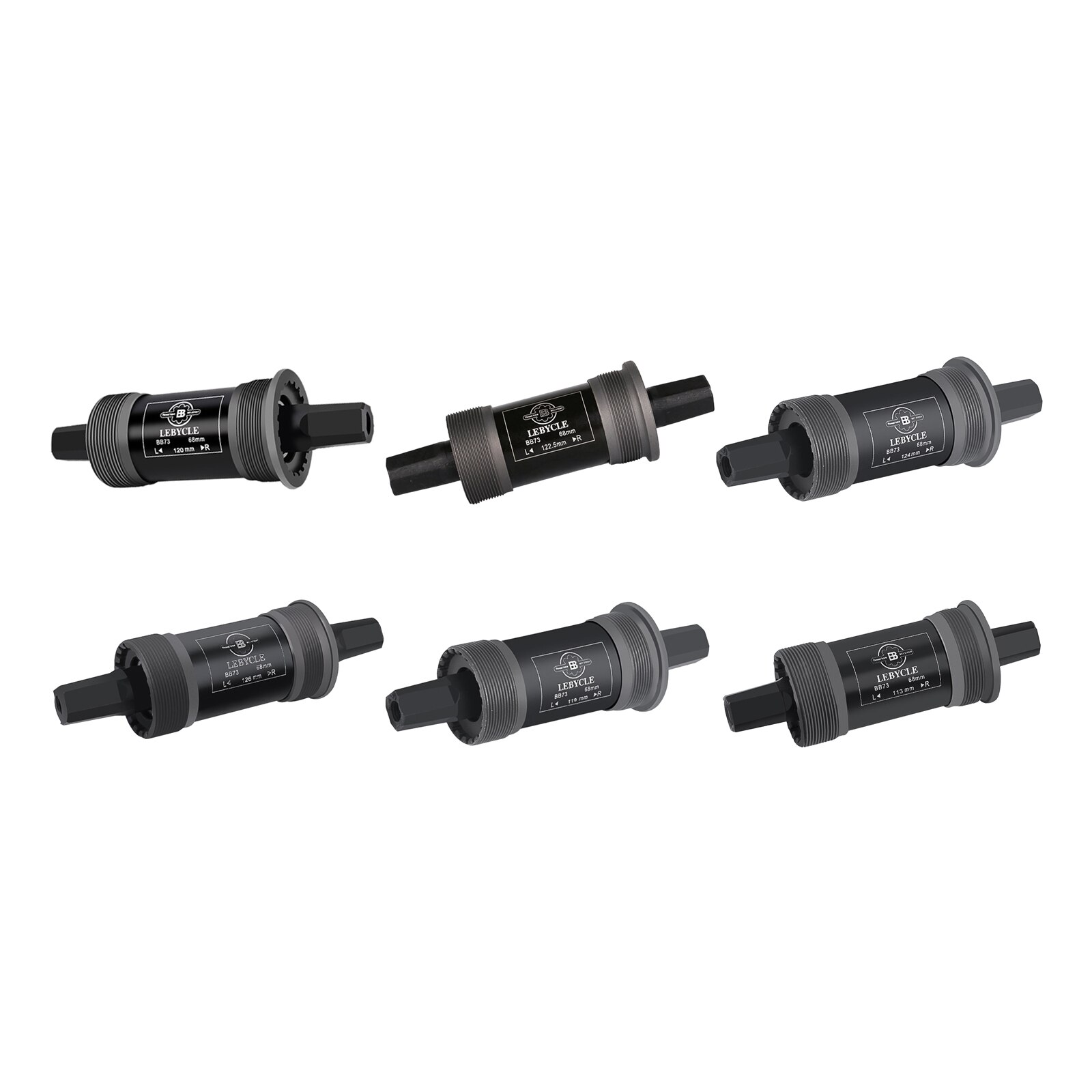 Square BB Bike Bottom Bracket 68 x 113/120/122.5/124/126/110.5mm Bicycle Square Spindle Threaded BB Repairing Bottom Brackets