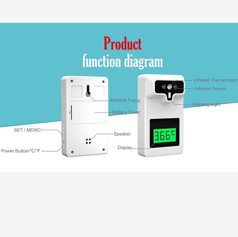 uncontact Intelligent protect electronic access control temperature infrared measurement over temperature automatic alarm system