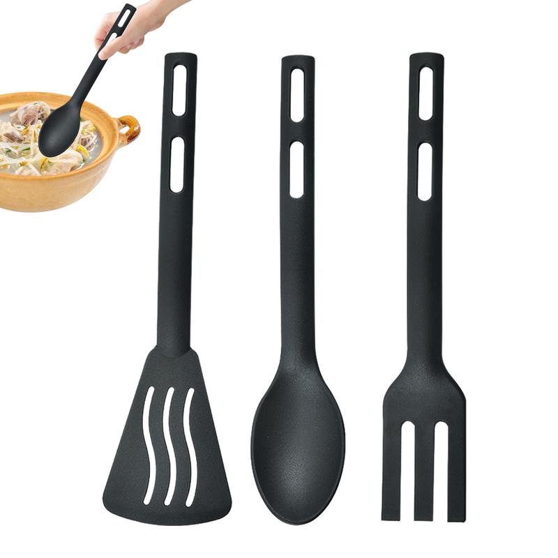 Juego de utensilios de cocina de silicona, cuchara y espátula para servir, cubiertos de cocina, accesorios de cocina