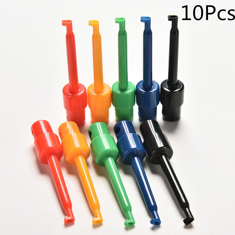 10 Pcs Mini Multimeter Lead Wire Kit Testen Haak Clip Grabber Test Probe Smt/Smd Voor Mobiele Telefoon elektronische Producten