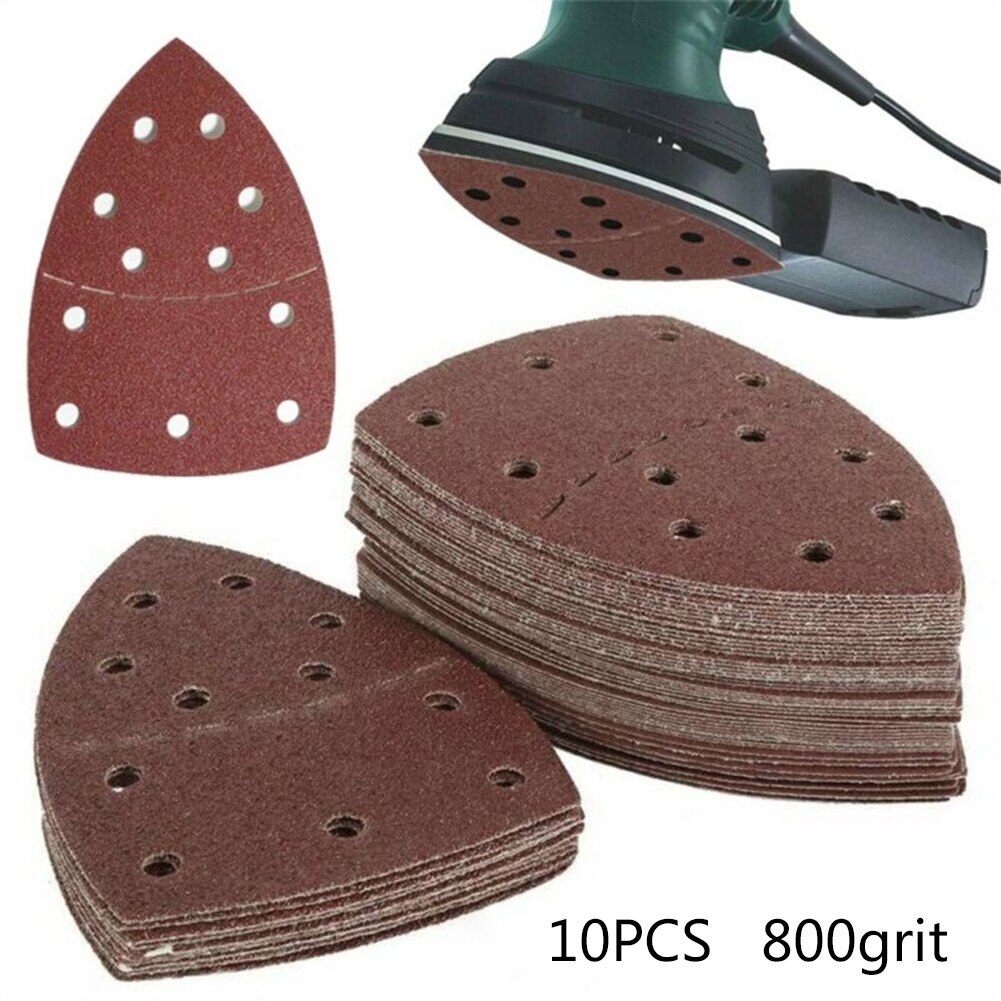 10pcs Abrasive Sanding Sheets For Bosch PSM 100A Detail Palm Sander Mouse Sander Papers Wood Metal Sanding Sheet Sanding Discs