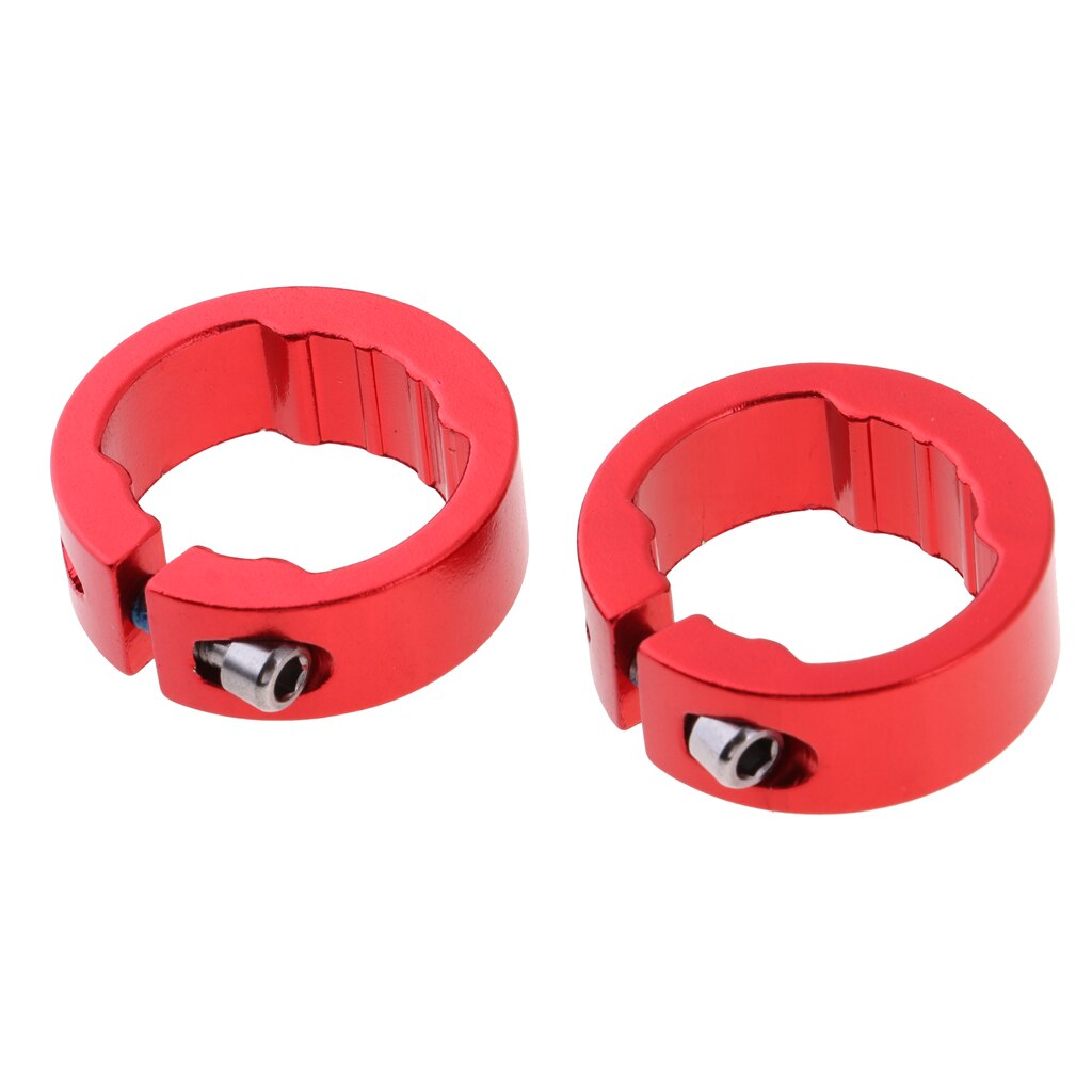 2pcs Alloy Bike Handlebar Grip Lock Ring End Locking Ring: Red 12mm