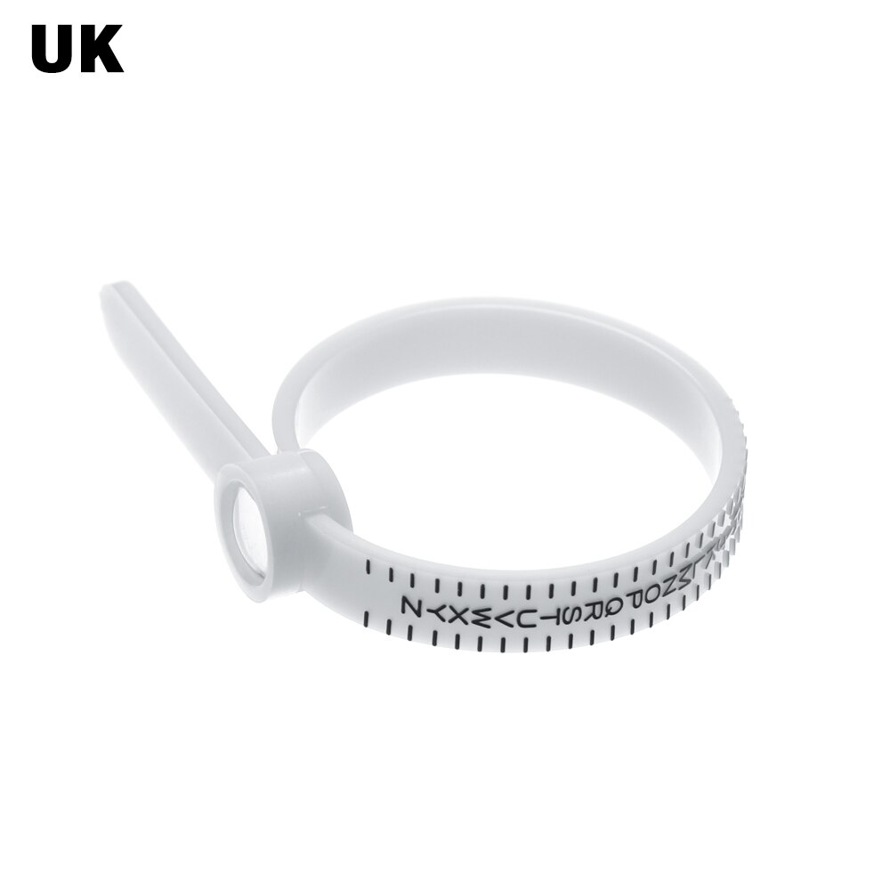 1PC UK/US/EU/JP Ring Ruler Measurer Finger Ring Gauge Tester With Magnifier Jewellery Making Ring Band Men and Womens: Magnifier-UK