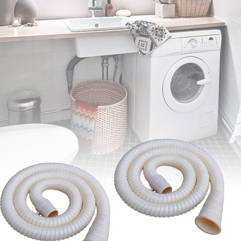 2pcs/set 1.5 Meters Universal Washing Machine Drain Hose Outlet Pipe Extension Drain Pipe Washer Replacement Accessories