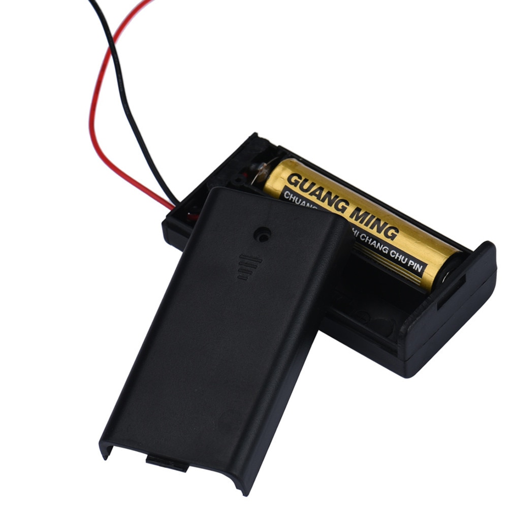 Battery Case Holder 2 x AA 3V Battery Holder Connector Storage Case Box ON/OFF Switch With Lead Wire Battery Box Holder: Default Title
