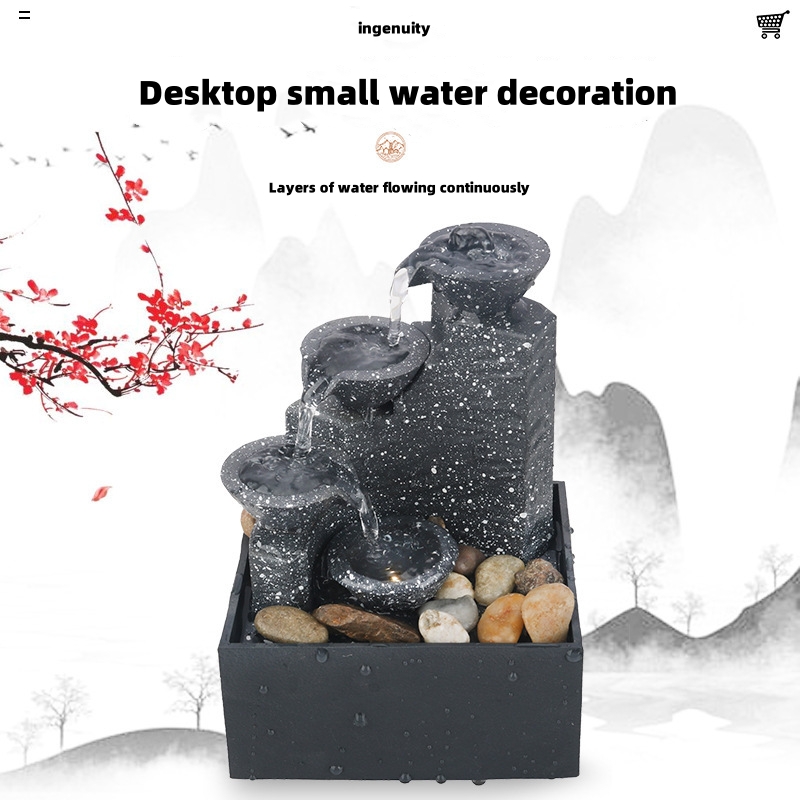Desktop Waterval Decoratie Creatieve Stromend Waterornamenten Kleine Woonkamer Kantoorornamenten Desktop Fonteinornamenten